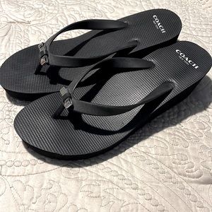 Coach New York wedge flip flops